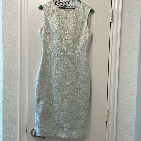 AG Phillips light blue and gold dress. - Picture 1 of 6